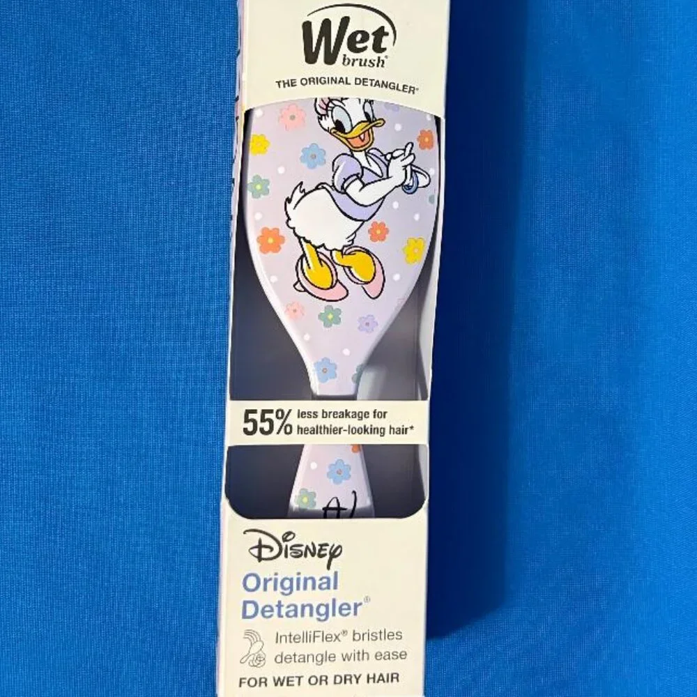 BRAND NEW WET BRUSH DISNEY DAISY DUCK ORIGINAL DETANGLER BRUSH 55% LESS BREAKAGE